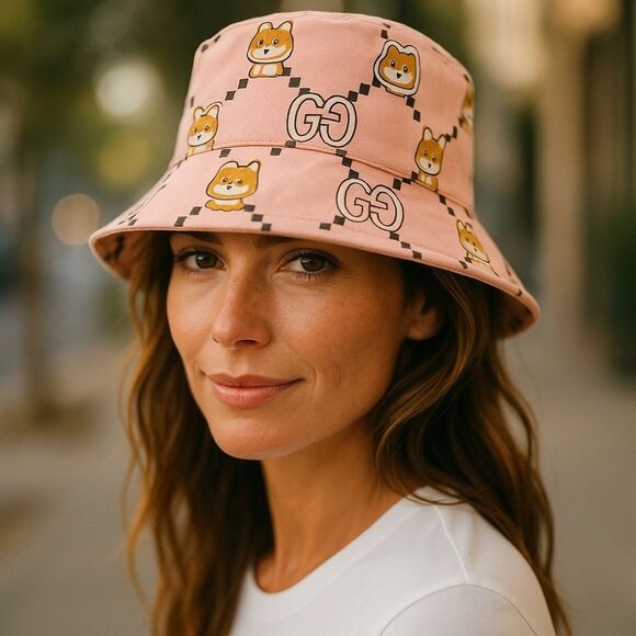 Gucci NWT Pink Animal Bucket Hat Print - Picture 1 of 7